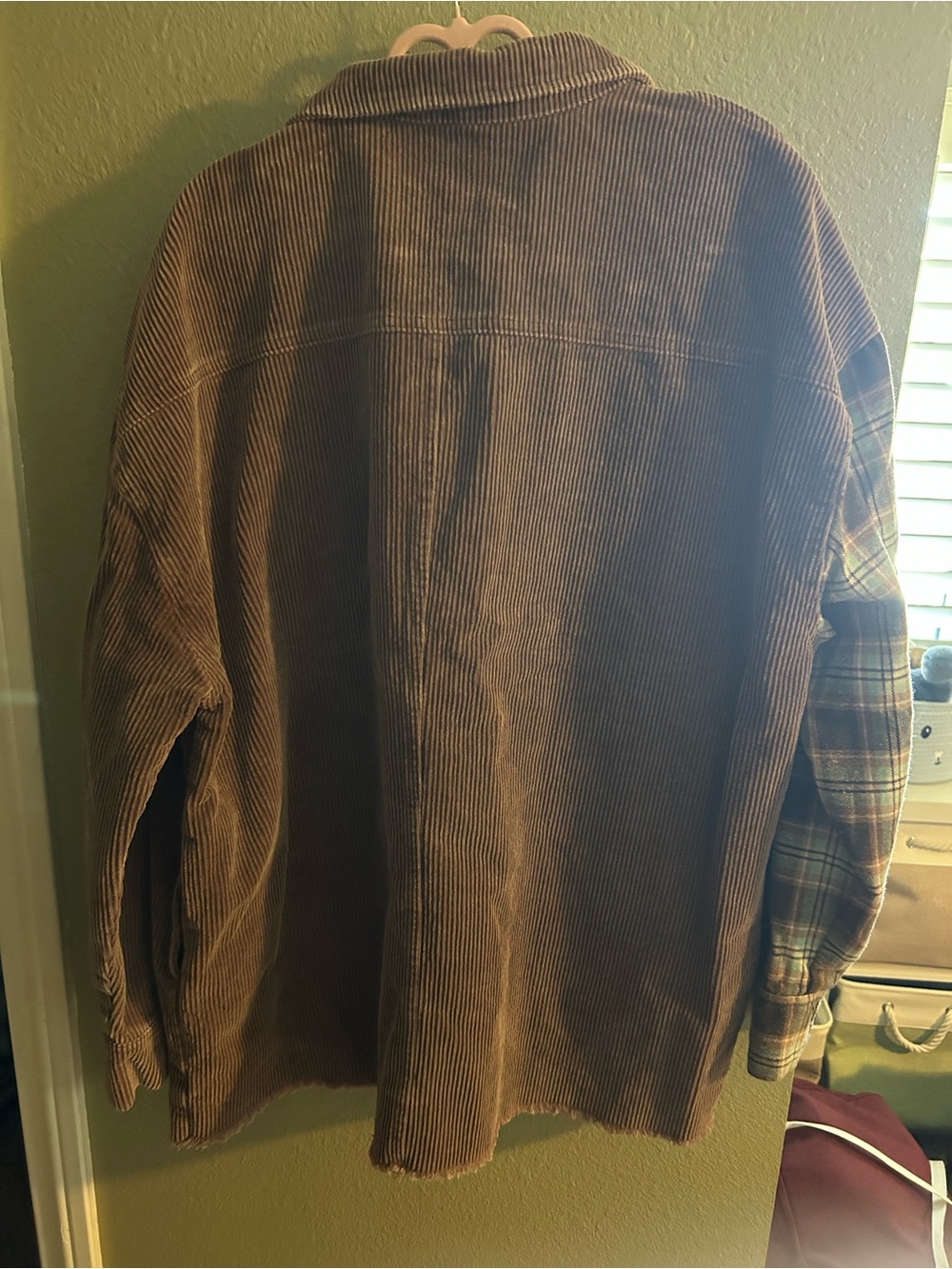 NWOT Oli & Hali Brown Corduroy and Plaid Shirt Jacket - Picture 7 of 7